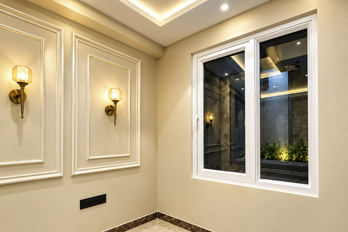 Elegant interior with windows